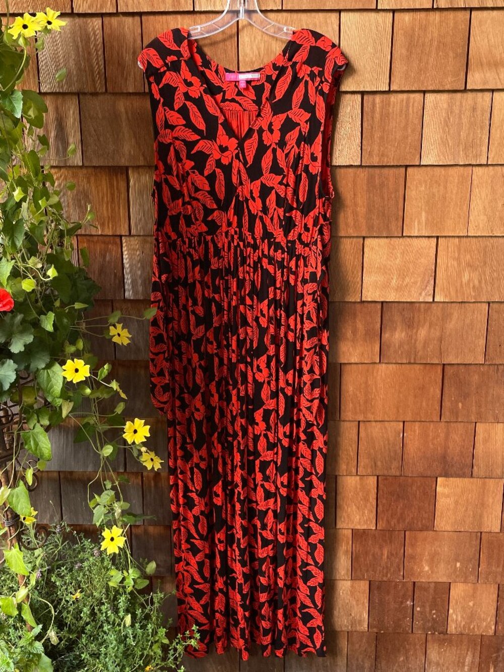 EUC Plenty by Tracy Reese Black/Red Floral Print Robin Dress in Women's X-Large